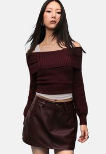 Юбка Stradivarius Mini skirt, Bordeaux