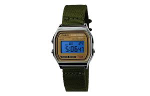 CASIO Мужские часы Retrofit Series с кварцевым механизмом и нейлоновым ремешком, черный циферблат