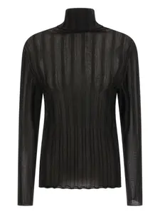 Рифленый свитер с люрексом Fabiana Filippi, черный