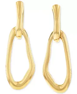 Серьги-Кольца с подвесками из нержавеющей стали золотистого оттенка Calvin Klein, gold