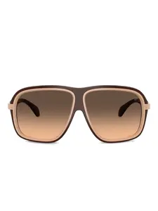 Солнцезащитные очки-пилоты в двух тонах Moncler, коричневый