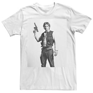 Мужская черно-белая футболка Han Solo с портретом Star Wars