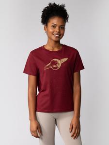 Футболка Сатурн бордового цвета wat? Apparel