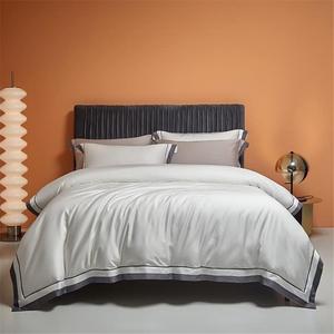 SkiPdr Комплект постельного белья белый хлопковый сатин дышащий шелковисто-мягкий