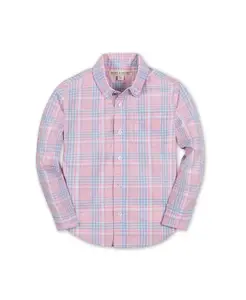 Мальчиковая рубашка с длинным рукавом на пуговицах из стретч-поплина Hope & Henry, синий