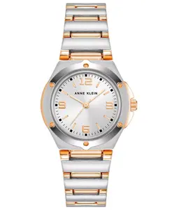 Женские часы Quartz с корпусом из серебристого и розового золота, 29 мм Anne Klein