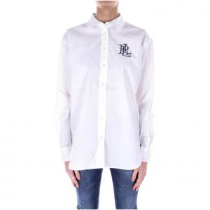 Лоурен Ральф Лоурен Логотип вышитый Поплин Рубашка Поло Ральф Лоурен, Белый