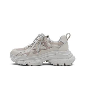 MASOOMAKE Антискользящие износостойкие дышащие утепленные низкие массивные кроссовки женские Oat, цвет Oat