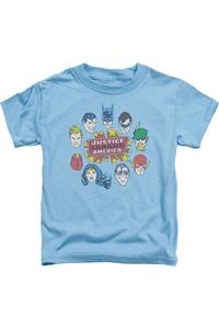 Футболка с коротким рукавом для малышей DC Comics Justice Head Circle Gildan, синий