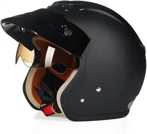 Профессиональный мотоциклетный шлем Jet Helmet, сертифицированный по стандарту ECE, шлем для мотокросса 3/4 с двойным визором для мужчин и женщин, ретро-шлем для мотоциклов Harley, для уличных мотоциклов, круизеров, чопперов и мопедов MTTKTTBD, a