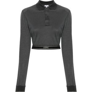 Рубашка поло женская, угольно-серая Loewe