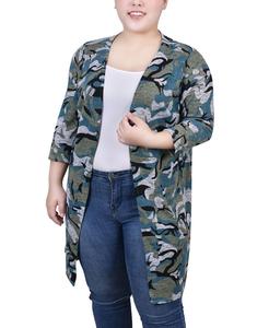 Вязаный кардиган больших размеров с рукавами 3/4 NY Collection