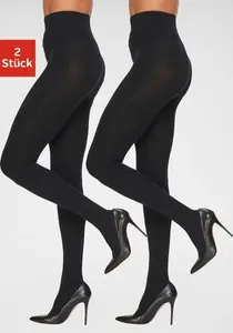 Вязаные колготки Lavana (2 шт.) модной рубчатой ​​вязки, черный