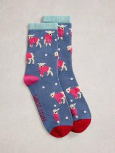 Пушистые овечьи носки до щиколотки White Stuff, Dark Blue/Multi