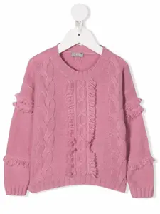 Джемпер фактурной вязки с круглым вырезом Il Gufo, розовый