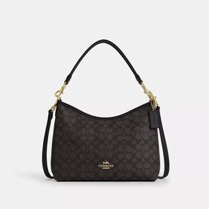 Сумка через плечо Coach Outlet Laurel из фирменной ткани, цвет gold/walnut/black