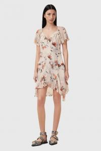 Платье с добавлением шелка DARMA Allsaints, бежевый