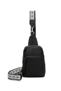 Сумка через плечо Rango из искусственной кожи с холщовым ремешком Fontanella Fashion, черный