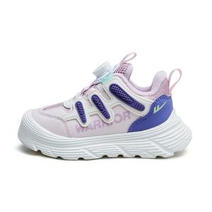 Устойчивые к скольжению, износостойкие, утепленные низкие детские повседневные кроссовки Warrior розово-фиолетовые с флисовой подкладкой