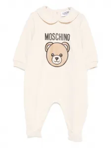 Пижама с воротником Питер Пэн Moschino Kids, бежевый