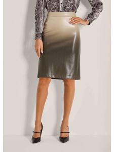 MADELEINE Элегантная юбка из искусственной кожи бежевого/серого цвета