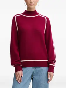 Свитер с воротником-гольф и контрастной отделкой From Future, красный