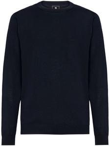 Джемпер с круглым вырезом из сверхтонкой мериносовой шерсти Boggi Milano, синий
