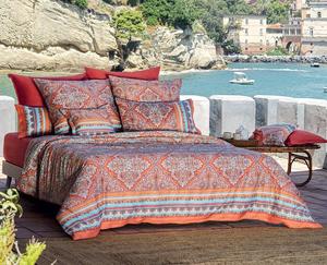 Комплект сатинового постельного белья Bassetti Mako MARECHIARO цвет О1 ОРАНЖЕВЫЙ размер 135х200+80х80