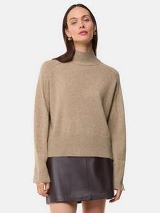 Кашемировый джемпер с воротником-воронкой Whistles, цвет Oatmeal