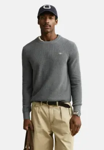 Джемпер с воротником из микротекстуры mit rundhals Gant, Dark Grey Melange