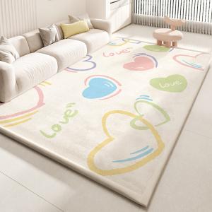 Budis Ковер 140х200 см для гостиной и детской, утепленный плюшевый, антискользящий, безопасный, Rainbow Dream