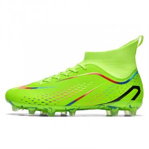 Binary Футбольные бутсы FG Firm Ground с амортизацией, износостойкие, легкие, нескользящие, унисекс, неоново-зеленые