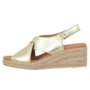 Женские босоножки на танкетке 6105 в цвете Platino Pinaz, Platino