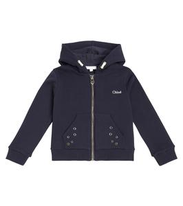 Толстовка из хлопкового джерси Chloé Kids, темно-синий