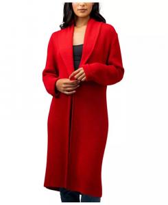 Длинное пальто из альпаки Nina Simply Natural, красный