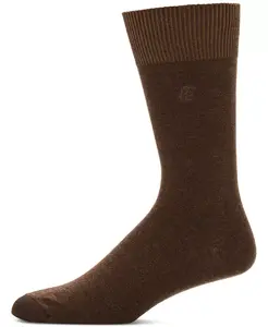 Мужские портфельные носки-следки с плоской вязкой и логотипом Perry Ellis Portfolio, коричневый