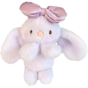 Бархатная плюшевая кукла с бантом-зайкой, подвеска, высота 16 см ROUERXIONG, фиолетовый