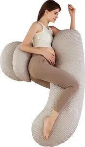 Подушка для беременных, регулируемая H-образная, комфортная, для всего тела, для кормления, светло-коричневая Topchances
