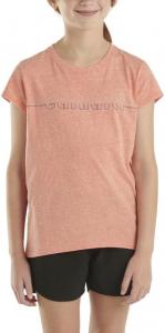 Футболка Carhartt Kid CA7014 с коротким рукавом и логотипом для девочек, Hot Coral Snow Heather