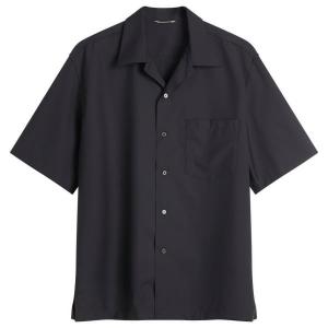 Рубашка с короткими рукавами из супертонкой тропической шерсти Auralee, синий