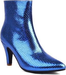 Женские модные ботильоны с острым носком, на молнии, с высоким каблуком-стилетом для свадеб и вечеринок JOEUSTY, Royal Blue