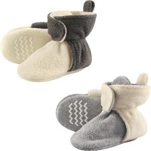 Теплые флисовые пинетки Hudson Baby для мальчиков и девочек, Cream Gray