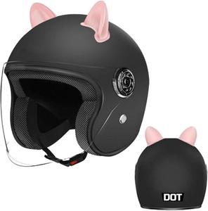 Шлем винтажный Koliyn с кошачьими ушками, черный