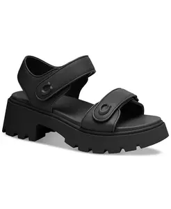 Босоножки на платформе Brynn с ремешками и пряжками из кожи COACH, белый