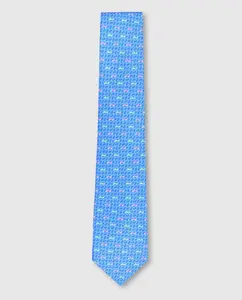 Мужской шелковый галстук с принтом Olimpo, синий
