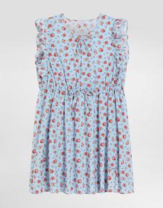 Платье из муслина с мелким принтом роз DOLCE & GABBANA, мультиколор