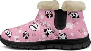 Женские зимние сапоги с милым животным принтом, теплые ботильоны до щиколотки, противоскользящие, водонепроницаемые, для улицы, размеры 36-41 Pointodoor, Panda And Strawberry