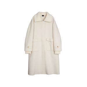 ELLE Пальто женское белое с лацканами утепленное