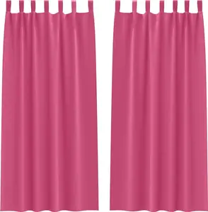 Плотные шторы с кольцами, 2 шт., светло-розовые vidaXL