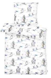 Apelt Постельное белье из атласа, 135x200 см, белый, "лыжный"